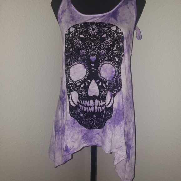 Just In: Lilac Tank w/ Glitter Sugar Skull Inspired Design - Picture 11 of 11